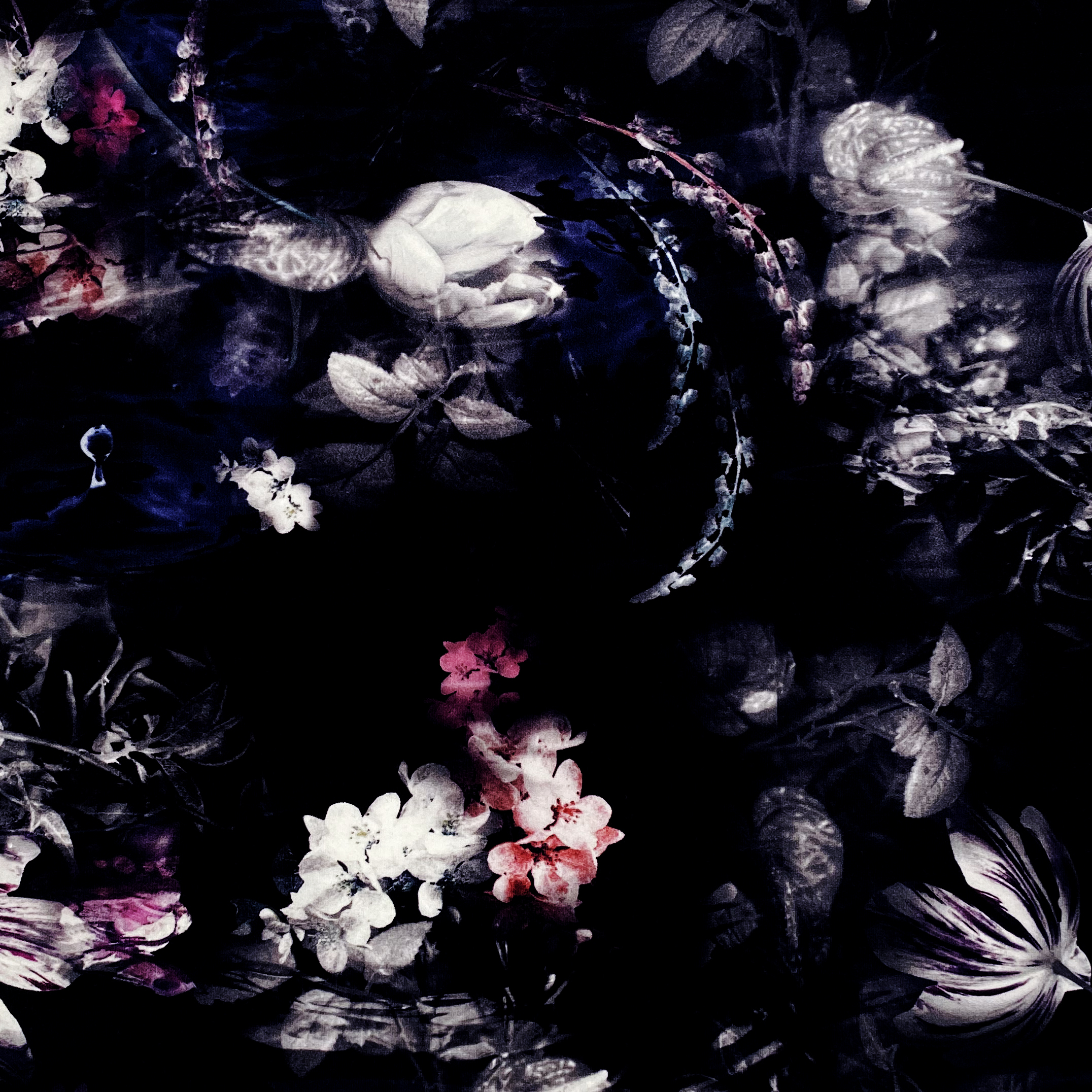 NYLONOVÁ TKANINA INTERLOCK S POTISKEM KVĚTIN